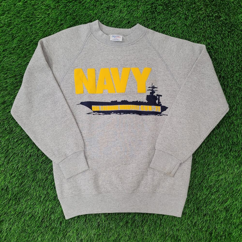Vintage USS Theodore Roosevelt Sweatshirt Womens M 19x24 USA